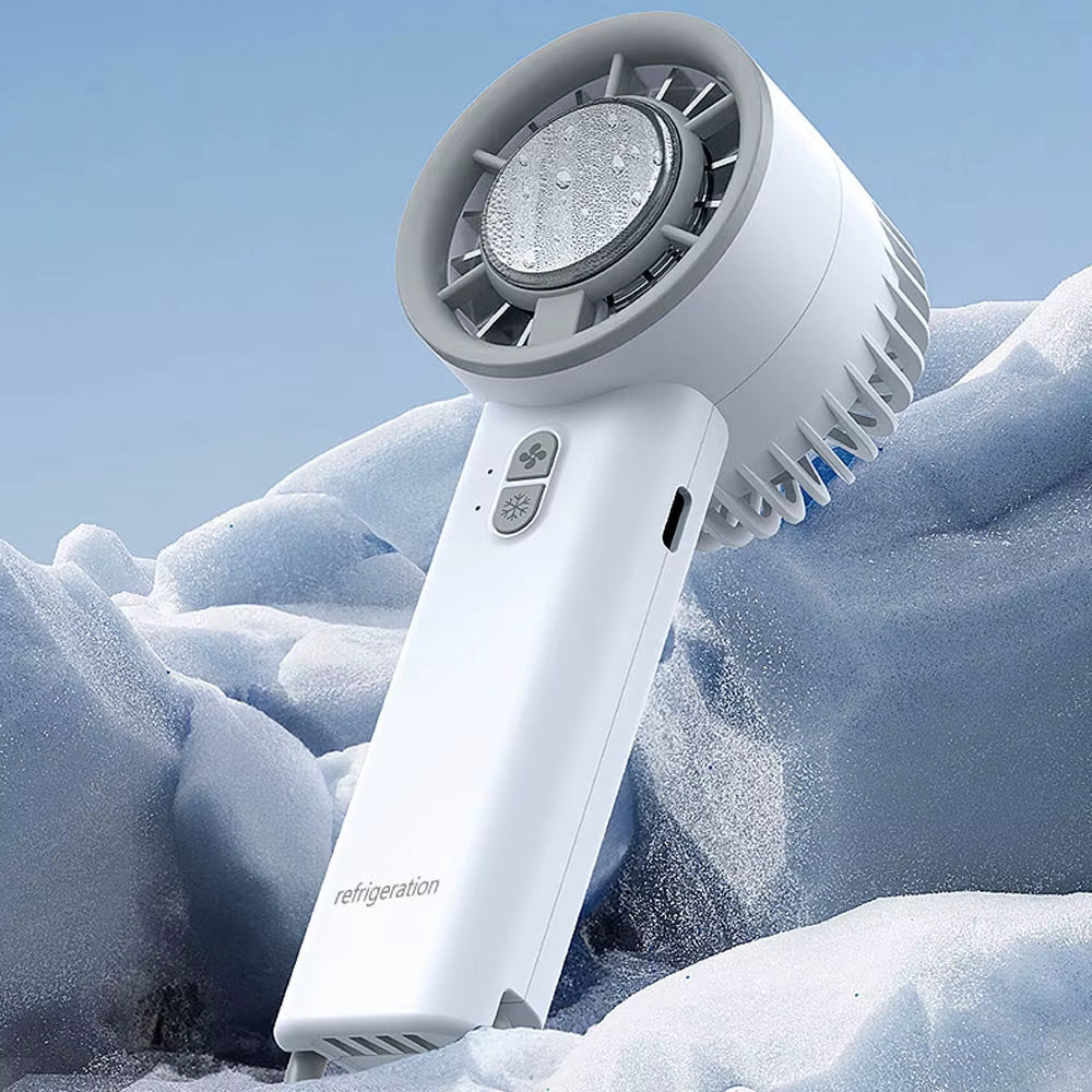 Travel Portable Handheld Turbo Fan Cooling Mini Fan Collapsible Personal Fan USB Battery Operated Semiconductor Cooling Fan