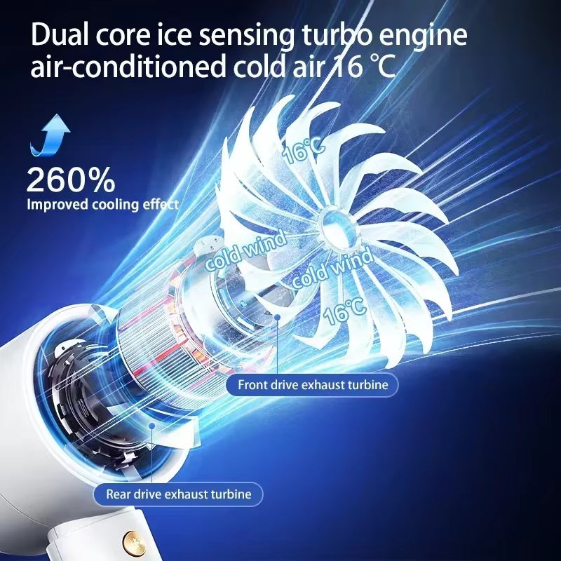 10000Mah High Speed Portable Turbo Fan Cooler Fan 100-Speed Adjustment High-Speed Fan Handheld Fan Mini Fan Adjustment Portable