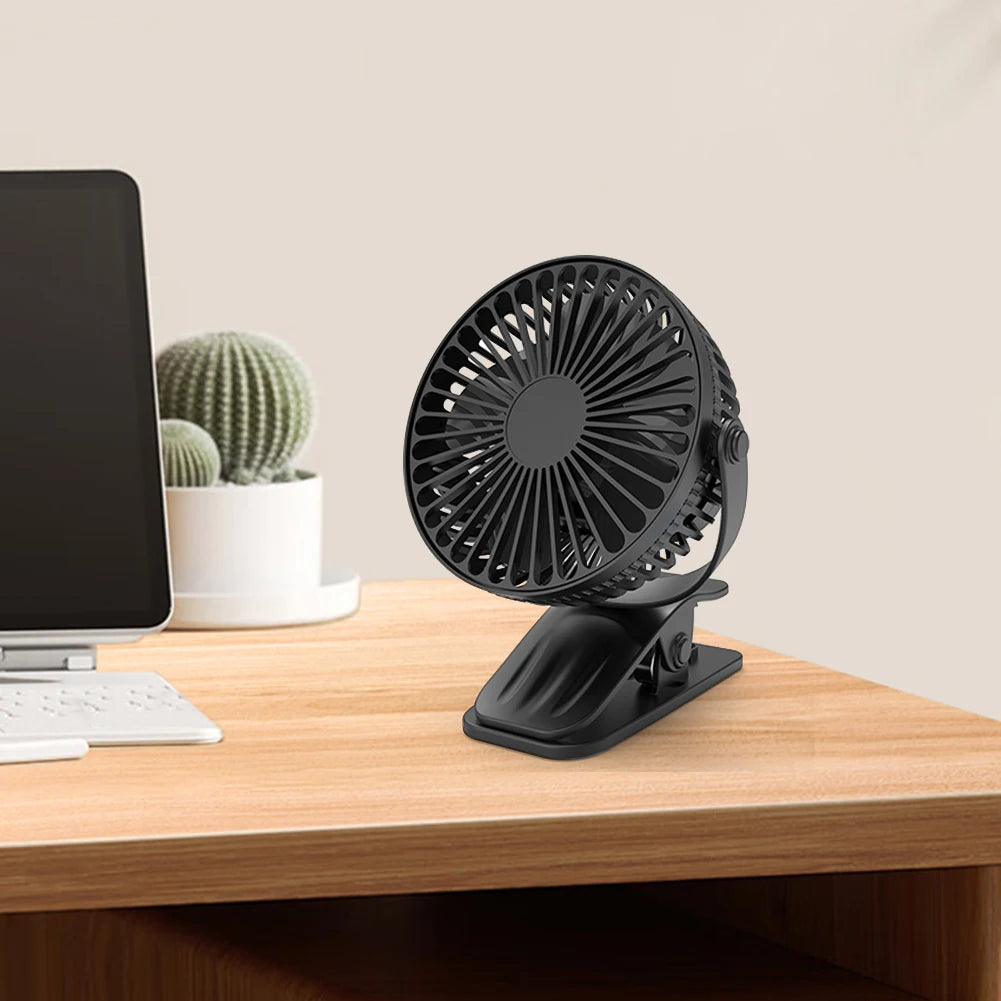 Portable Clip on Fan 3 Speeds Small Desk Fan 360 Rotate Personal Fan Baby Stroller Fan for Home Office Camping