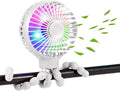Upgraded Stroller Fan Mini Battery Operated Fan Small USB Rechargable Desk Fan Baby Portable Fan Flexible Tripod Clip on Fan with 3 Speeds Baby Fan for Carseat Crib Treadmill (White)