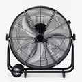 30 In. 3 Fan Speeds Floor Fan Drum Fan in Black
