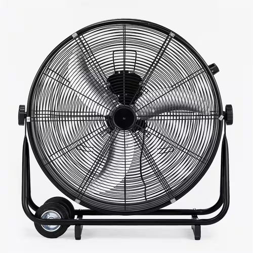 30 In. 3 Fan Speeds Floor Fan Drum Fan in Black