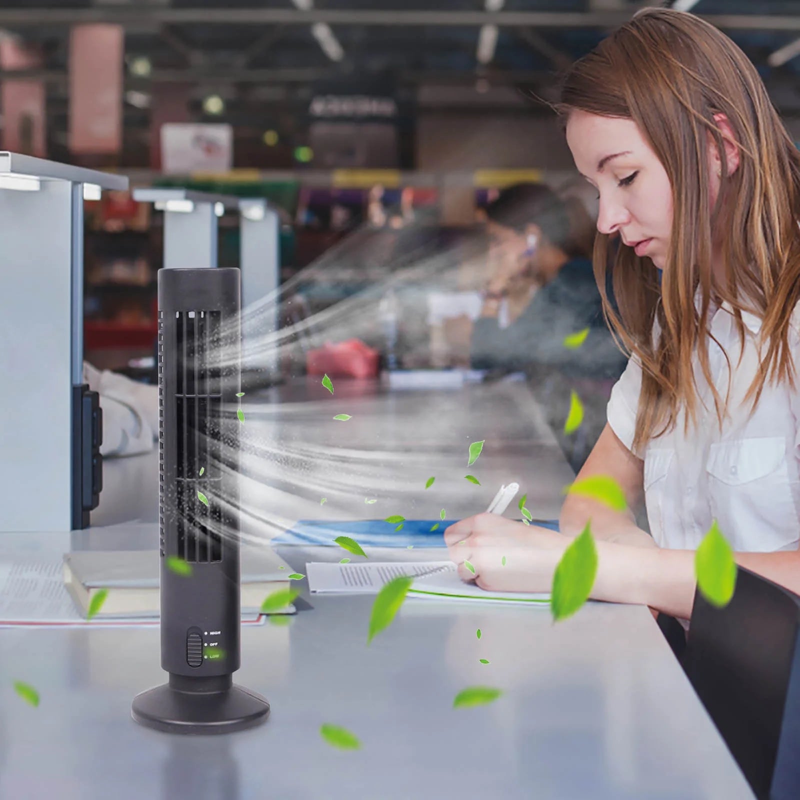 Tower Fan,Mini Desk Table Fan Bladeless Fan,Small Personals Conditioner Fan Usb Table Fan for Bedroom,Home,Office