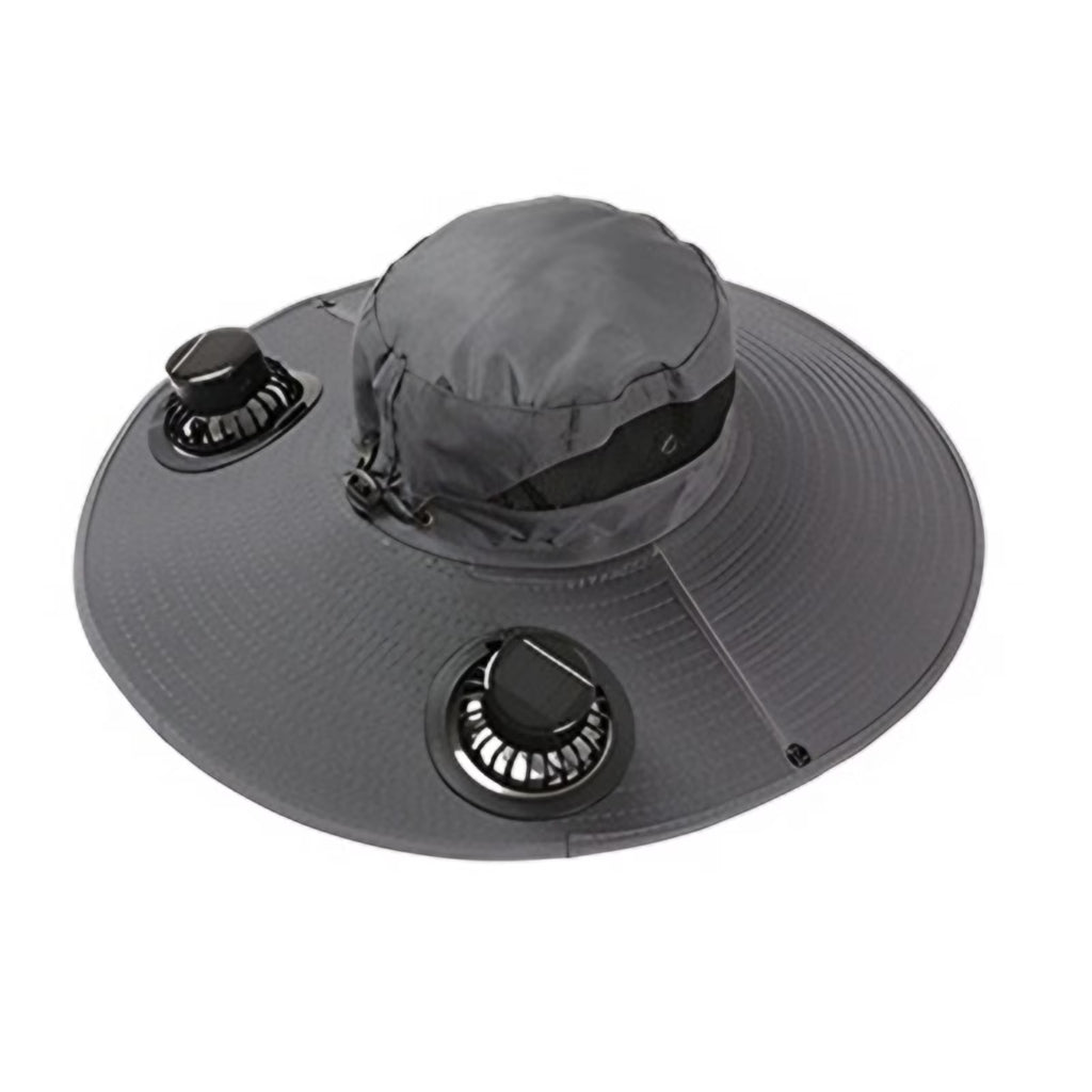 Solar Fan Hat,Solar Powered Fan Hat,Wide Brim Solar Fan Hat Outdoor Wide Brim Sun Hat Solar Panel Fan Hat Solar Hat with Built in Fan with 2 Solar Fan Fishing Hat for Men - Removable & Usb Charging