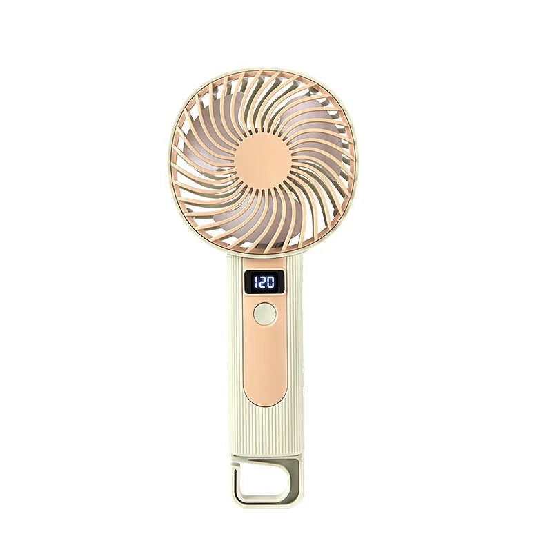 Portable Handheld Mini Fan Digital Display Turbo Fan Adjustable Mini Fan Outdoor High-Speed Electric Fan USB Rechargeable Fan