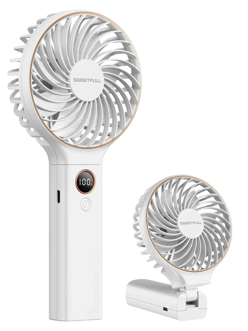 Handheld Fan 4000Mah Portable Mini Fan with Backup Power Desk Fan USB Rechargeable Operated Cooling Electric Fan Travel Office