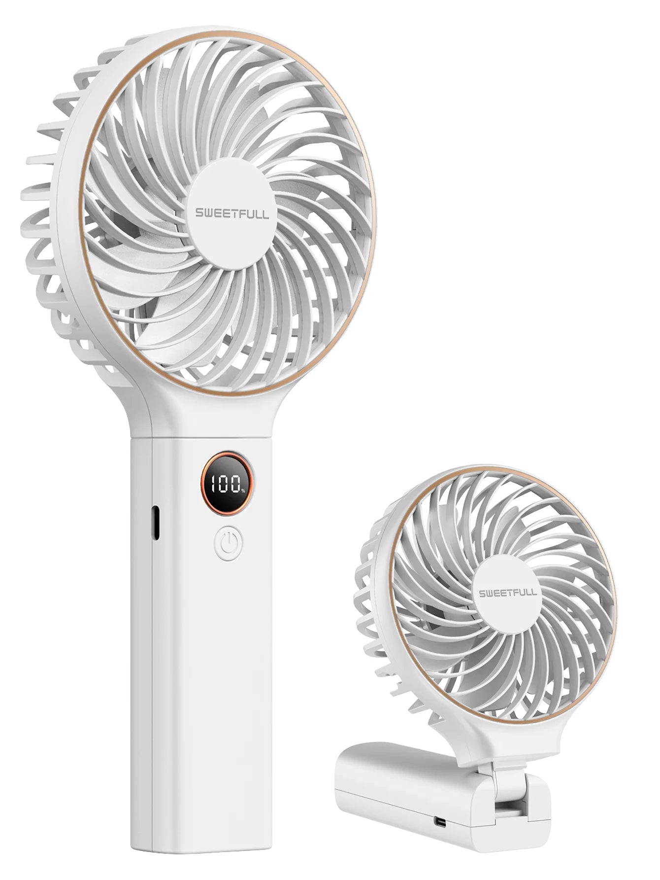 Handheld Fan 4000Mah Portable Mini Fan with Backup Power Desk Fan USB Rechargeable Operated Cooling Electric Fan Travel Office