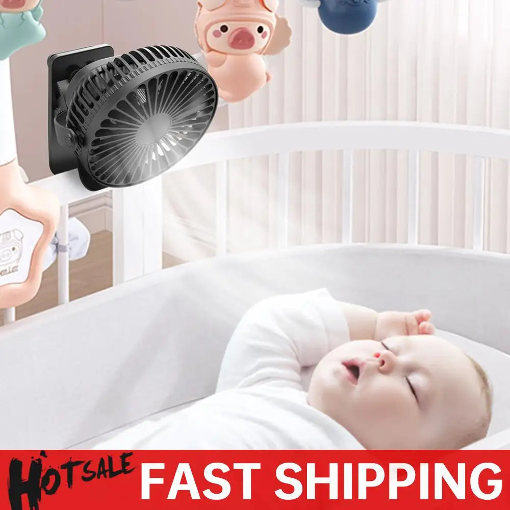 Portable Clip on Fan 3 Speeds Small Desk Fan 360 Rotate Personal Fan Baby Stroller Fan for Home Office Camping