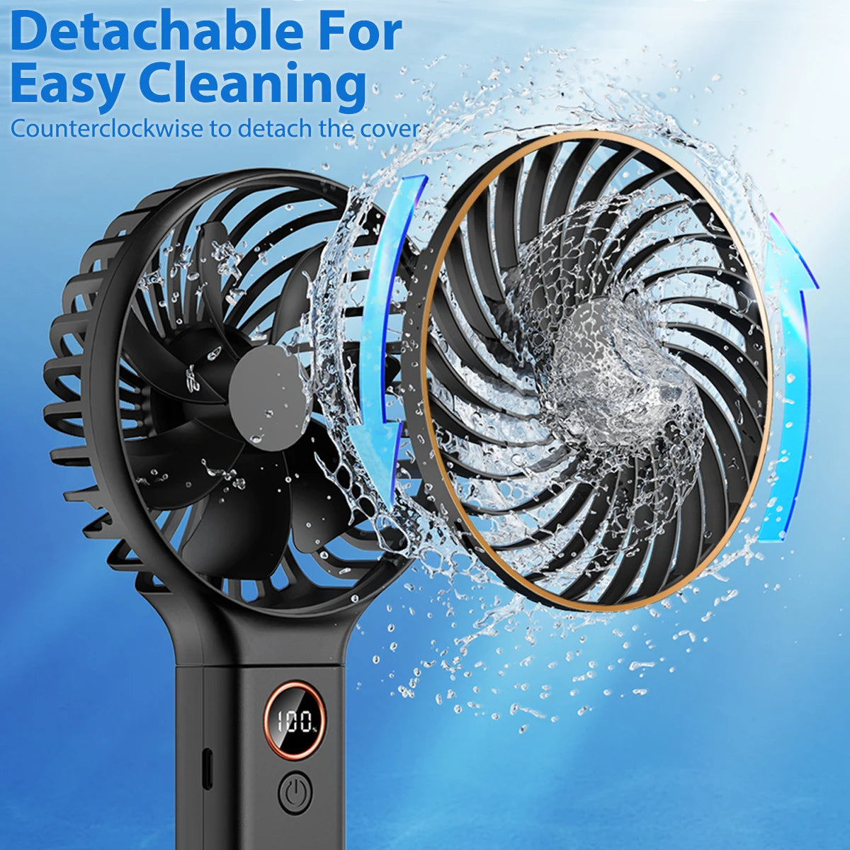 Handheld Fan 4000Mah Portable Mini Fan with Backup Power Desk Fan USB Rechargeable Operated Cooling Electric Fan Travel Office
